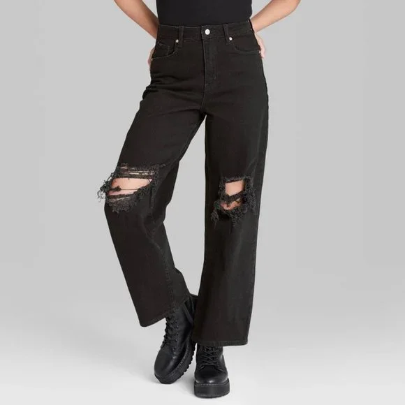 WILD FABLE Super-High Rise Distressed Baggy Jeans 𝐍𝐄𝐖 𝐖𝐈𝐓𝐇 𝐓𝐀𝐆𝐒! - Picture 4 of 14